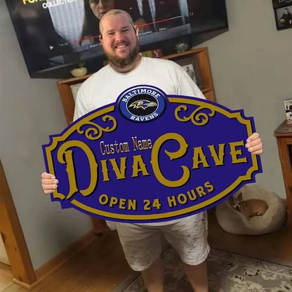 Custom Name Baltimore Ravens Man Cave&Diva Cave Sign