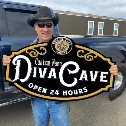 Custom Name New Orleans Saints Man Cave&Diva Cave Sign